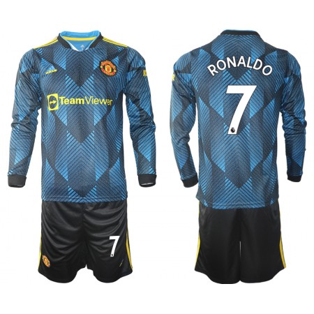 Billiga Fotbollströjor Manchester United Cristiano Ronaldo 7 Barn Tredje tröja 2021/22 Långärmad
